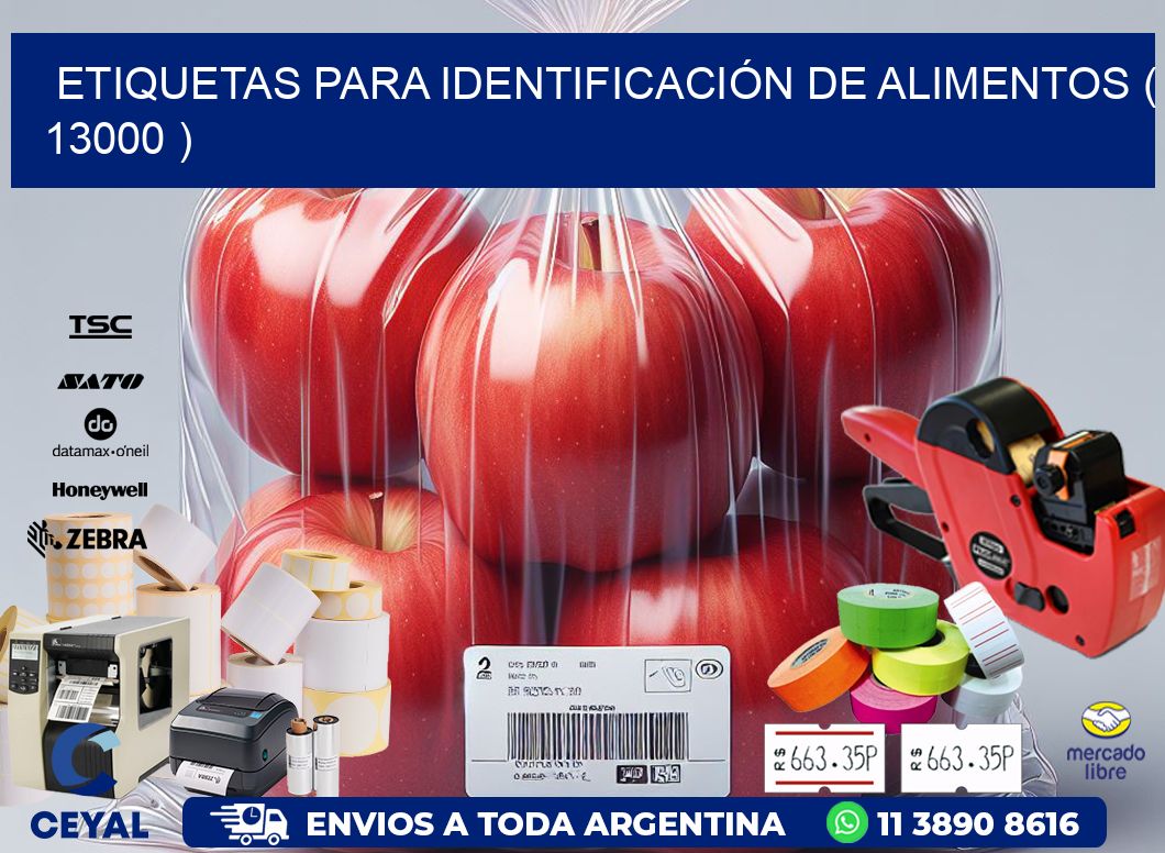 ETIQUETAS PARA IDENTIFICACIÓN DE ALIMENTOS ( 13000 )