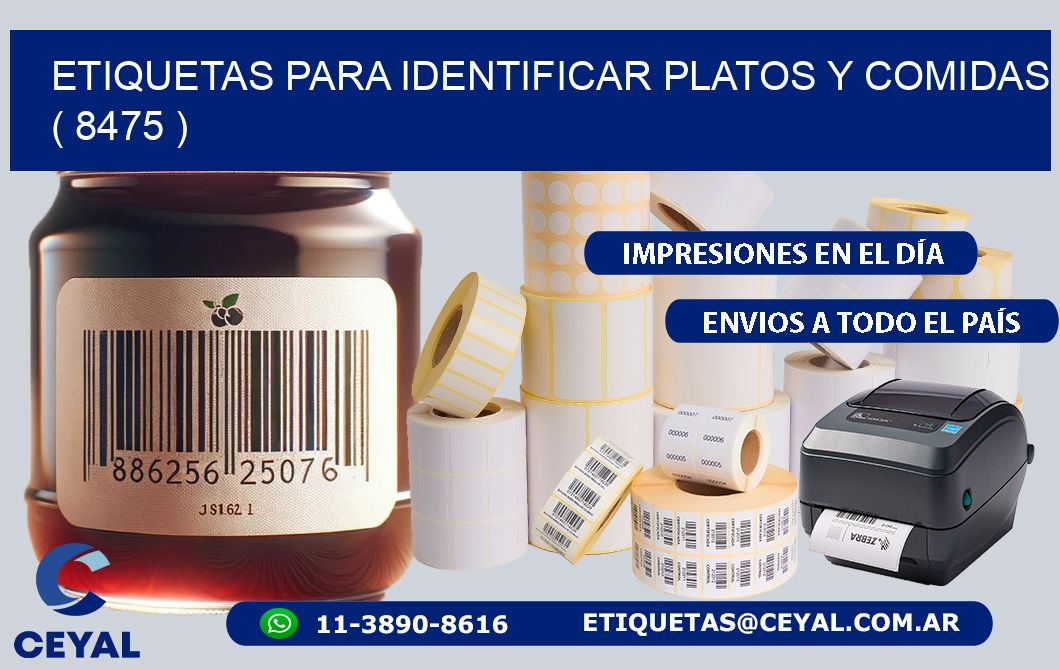 ETIQUETAS PARA IDENTIFICAR PLATOS Y COMIDAS  ( 8475 )