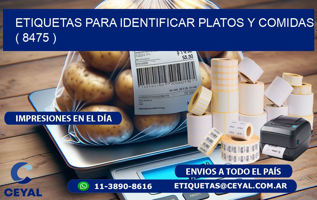 ETIQUETAS PARA IDENTIFICAR PLATOS Y COMIDAS  ( 8475 )