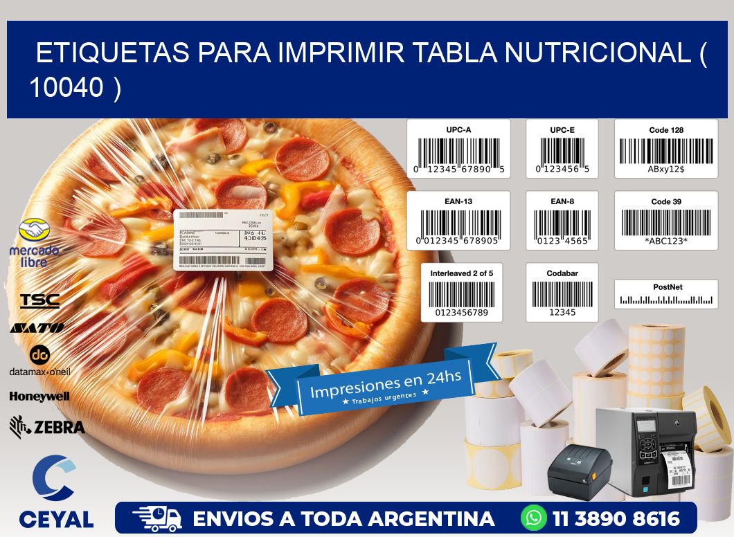 ETIQUETAS PARA IMPRIMIR TABLA NUTRICIONAL ( 10040 )