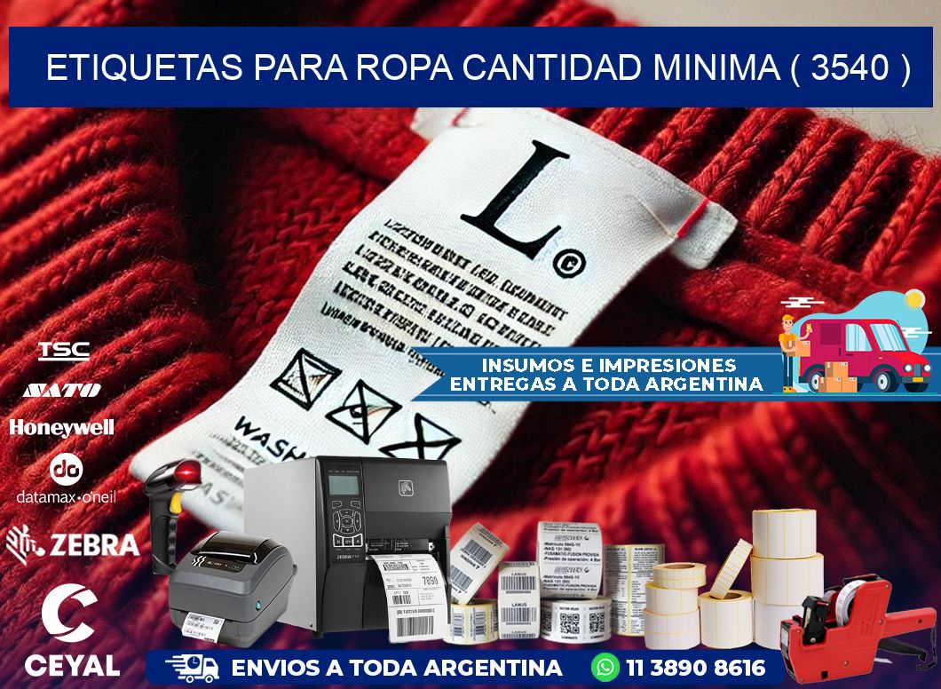 ETIQUETAS PARA ROPA CANTIDAD MINIMA ( 3540 )