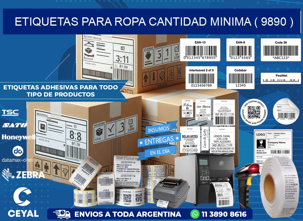 ETIQUETAS PARA ROPA CANTIDAD MINIMA ( 9890 )