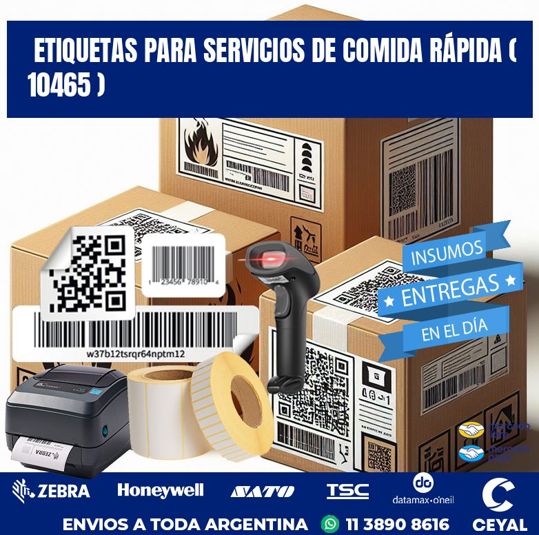 ETIQUETAS PARA SERVICIOS DE COMIDA RÁPIDA ( 10465 )