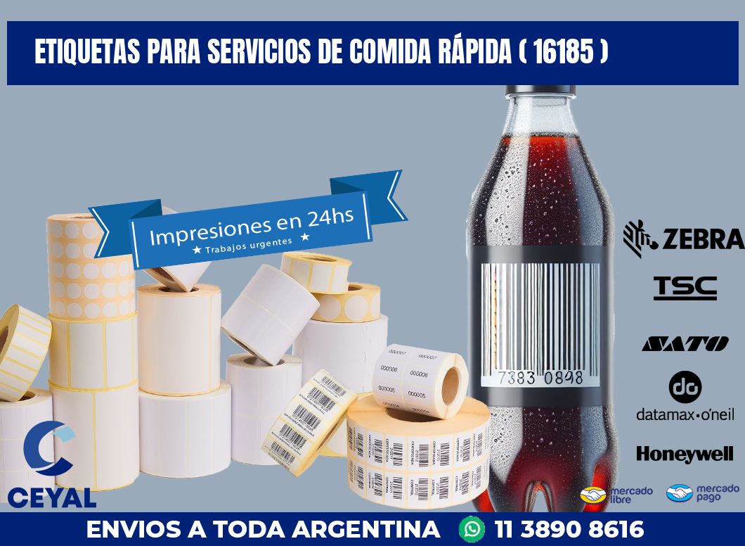 ETIQUETAS PARA SERVICIOS DE COMIDA RÁPIDA ( 16185 )