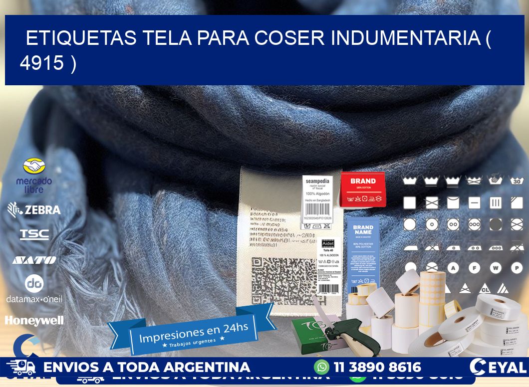 ETIQUETAS TELA PARA COSER INDUMENTARIA ( 4915 )