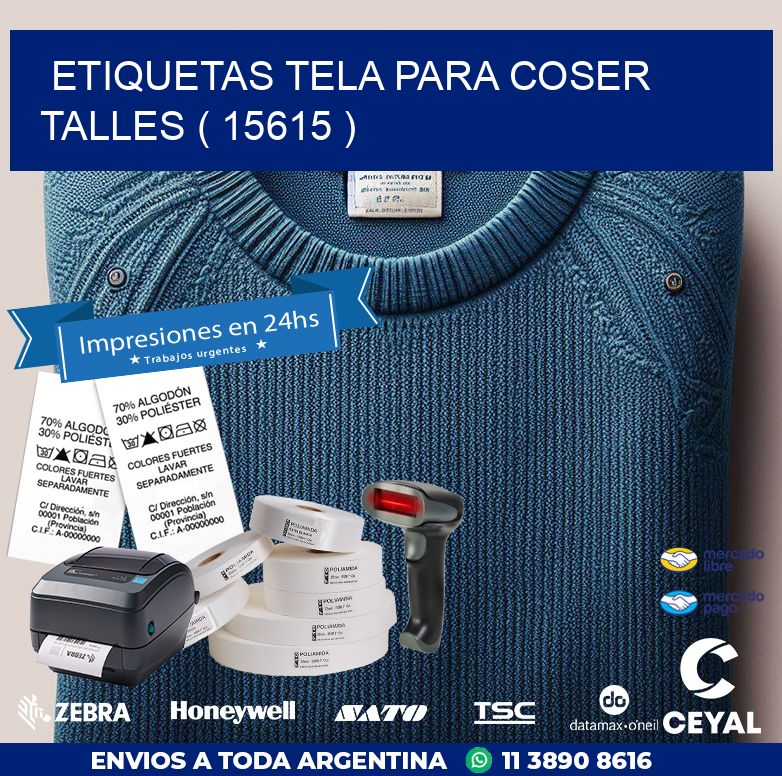 ETIQUETAS TELA PARA COSER TALLES ( 15615 )