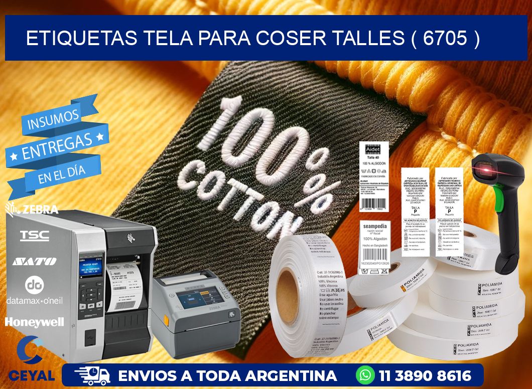 ETIQUETAS TELA PARA COSER TALLES ( 6705 )