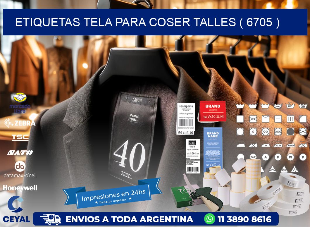 ETIQUETAS TELA PARA COSER TALLES ( 6705 )