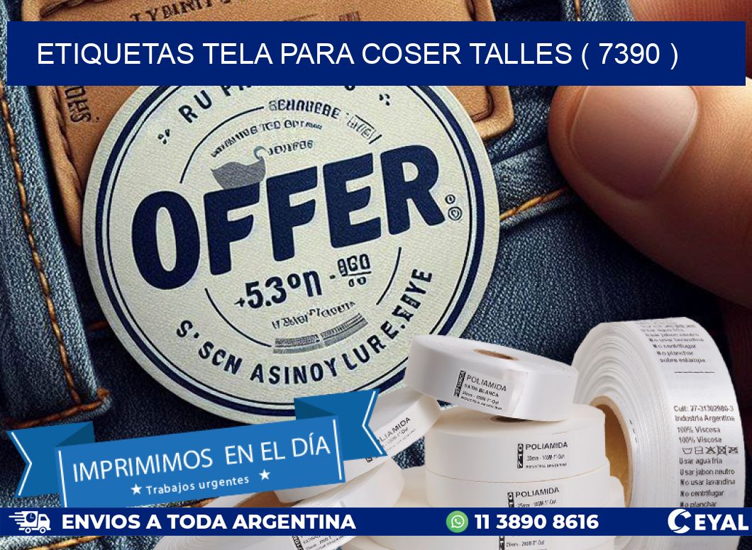 ETIQUETAS TELA PARA COSER TALLES ( 7390 )