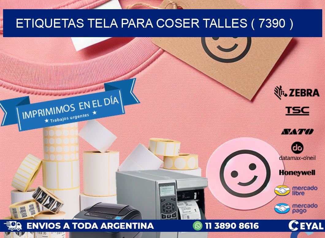 ETIQUETAS TELA PARA COSER TALLES ( 7390 )