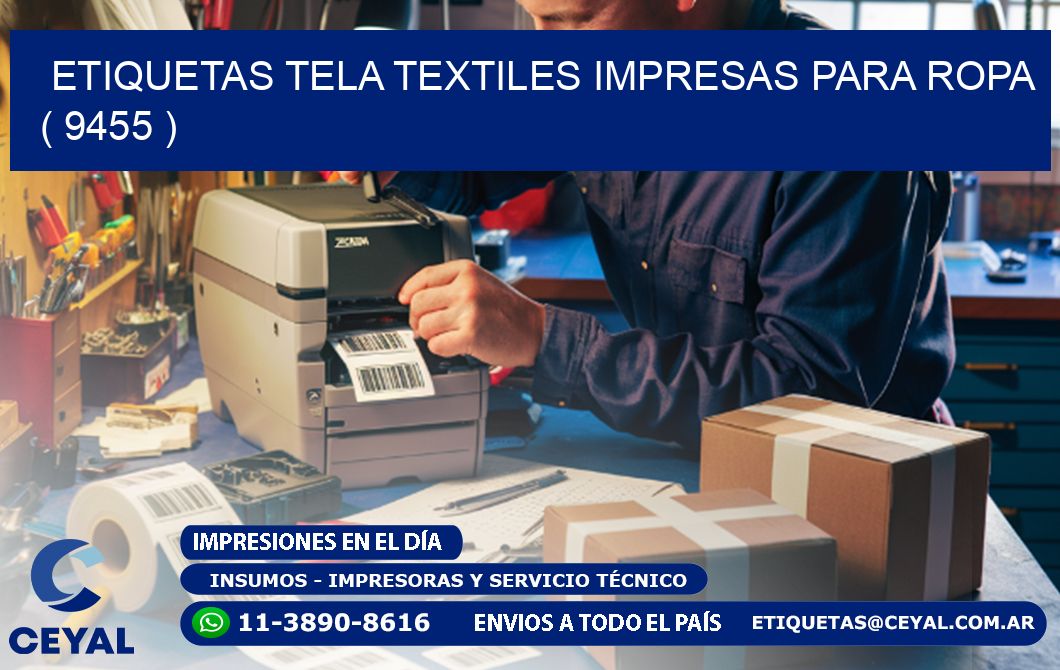 ETIQUETAS TELA TEXTILES IMPRESAS PARA ROPA   ( 9455 )