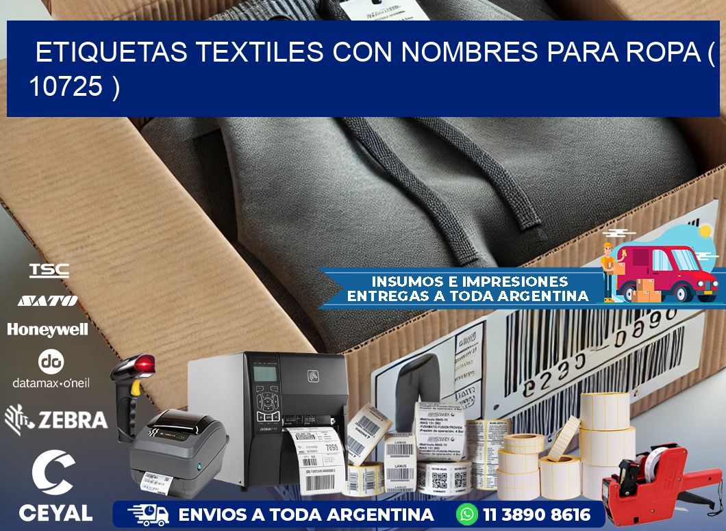 ETIQUETAS TEXTILES CON NOMBRES PARA ROPA ( 10725 )