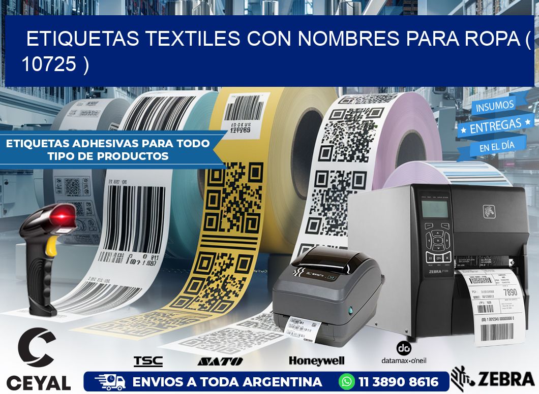 ETIQUETAS TEXTILES CON NOMBRES PARA ROPA ( 10725 )