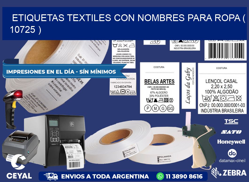 ETIQUETAS TEXTILES CON NOMBRES PARA ROPA ( 10725 )