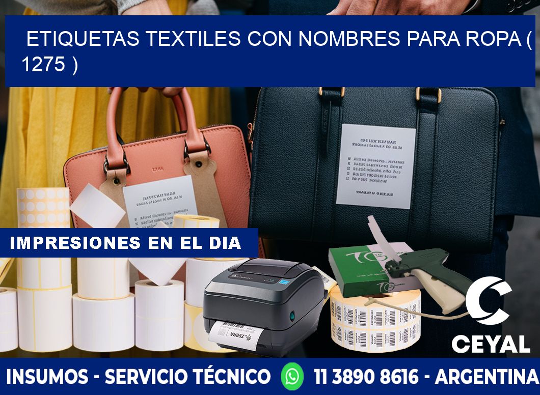 ETIQUETAS TEXTILES CON NOMBRES PARA ROPA ( 1275 )