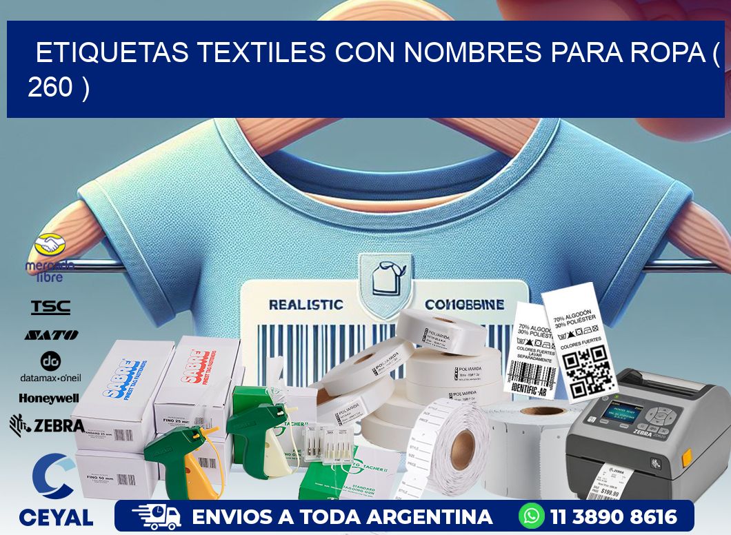 ETIQUETAS TEXTILES CON NOMBRES PARA ROPA ( 260 )