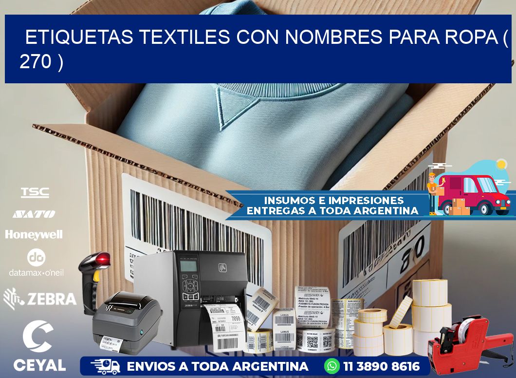 ETIQUETAS TEXTILES CON NOMBRES PARA ROPA ( 270 )