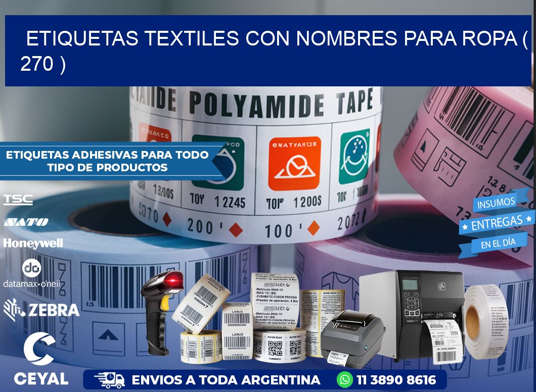 ETIQUETAS TEXTILES CON NOMBRES PARA ROPA ( 270 )