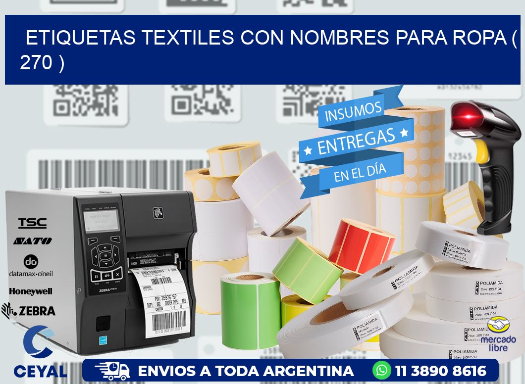 ETIQUETAS TEXTILES CON NOMBRES PARA ROPA ( 270 )