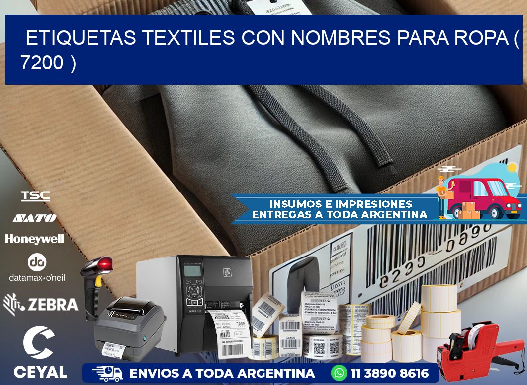 ETIQUETAS TEXTILES CON NOMBRES PARA ROPA ( 7200 )