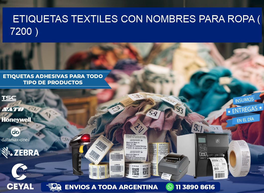 ETIQUETAS TEXTILES CON NOMBRES PARA ROPA ( 7200 )