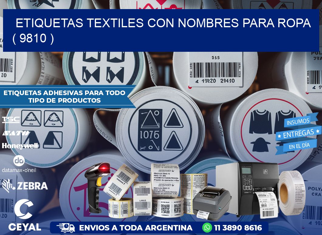 ETIQUETAS TEXTILES CON NOMBRES PARA ROPA   ( 9810 )