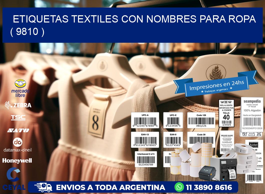 ETIQUETAS TEXTILES CON NOMBRES PARA ROPA   ( 9810 )