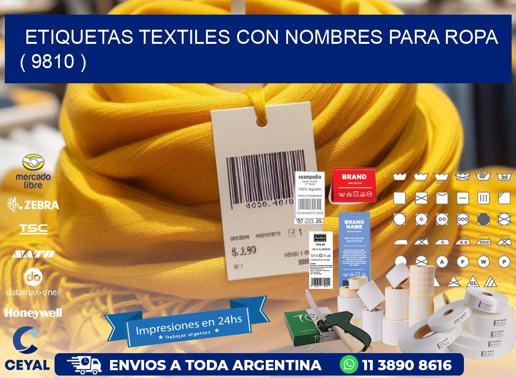 ETIQUETAS TEXTILES CON NOMBRES PARA ROPA   ( 9810 )