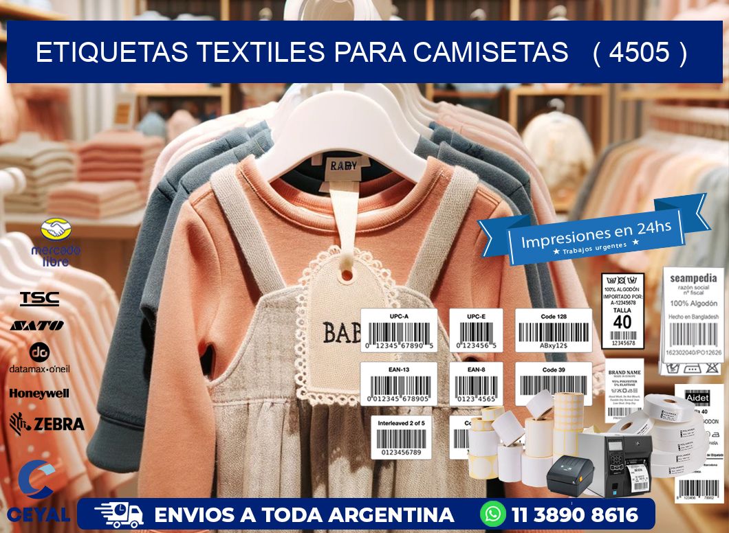 ETIQUETAS TEXTILES PARA CAMISETAS   ( 4505 )