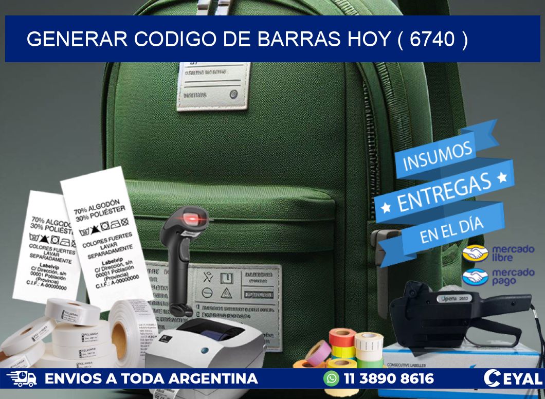 GENERAR CODIGO DE BARRAS HOY ( 6740 )