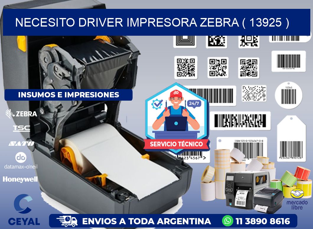 NECESITO DRIVER IMPRESORA ZEBRA ( 13925 )