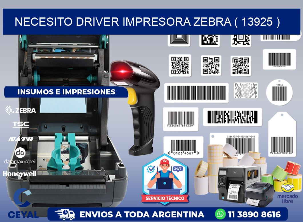 NECESITO DRIVER IMPRESORA ZEBRA ( 13925 )