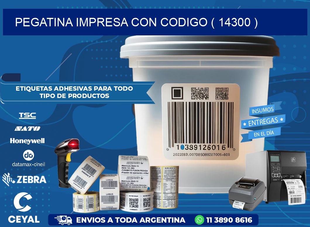 PEGATINA IMPRESA CON CODIGO ( 14300 )