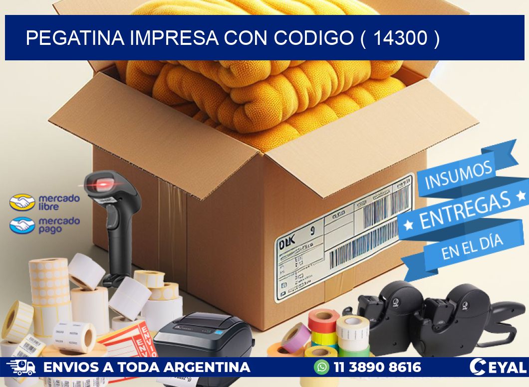 PEGATINA IMPRESA CON CODIGO ( 14300 )