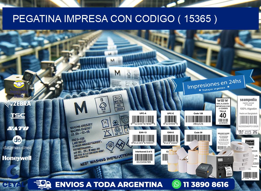 PEGATINA IMPRESA CON CODIGO ( 15365 )