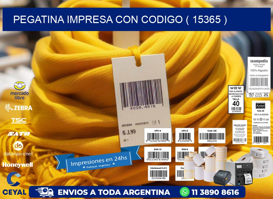 PEGATINA IMPRESA CON CODIGO ( 15365 )