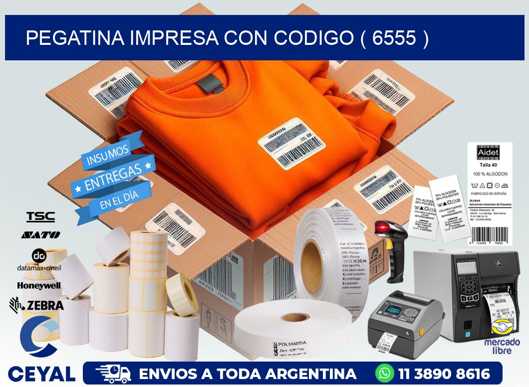 PEGATINA IMPRESA CON CODIGO ( 6555 )