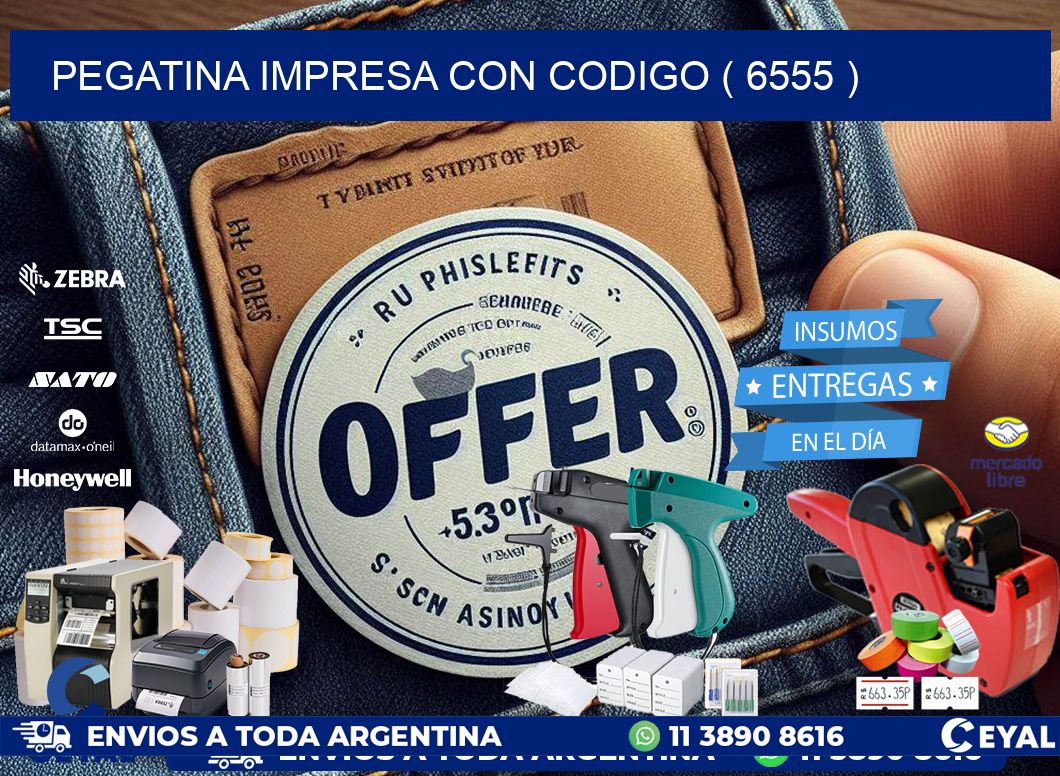 PEGATINA IMPRESA CON CODIGO ( 6555 )