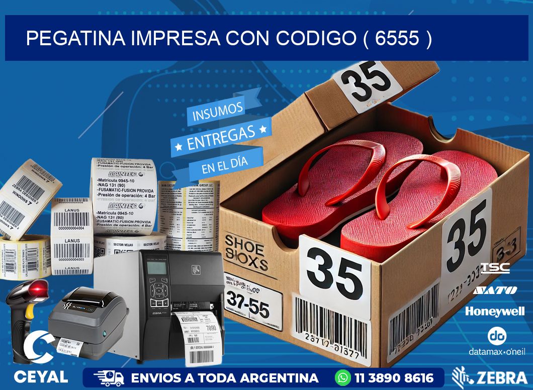 PEGATINA IMPRESA CON CODIGO ( 6555 )