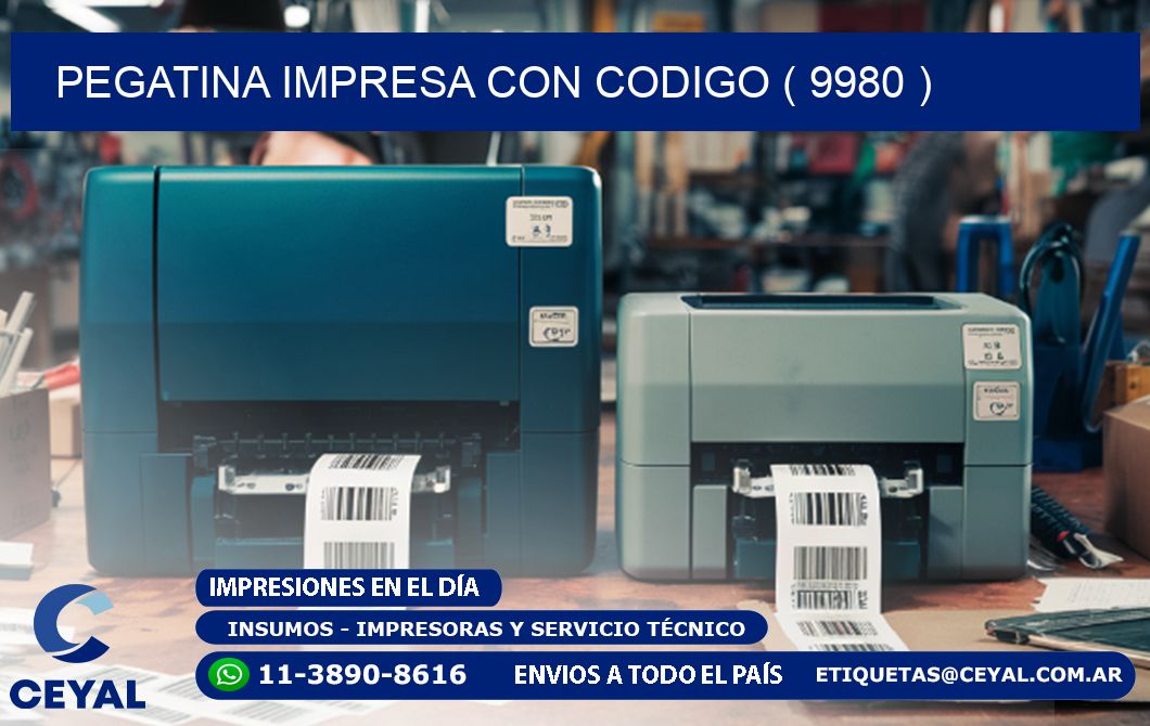 PEGATINA IMPRESA CON CODIGO ( 9980 )