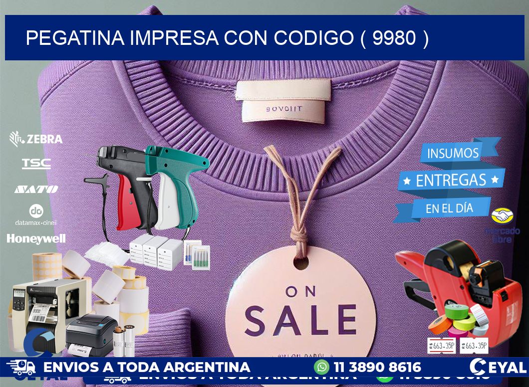 PEGATINA IMPRESA CON CODIGO ( 9980 )