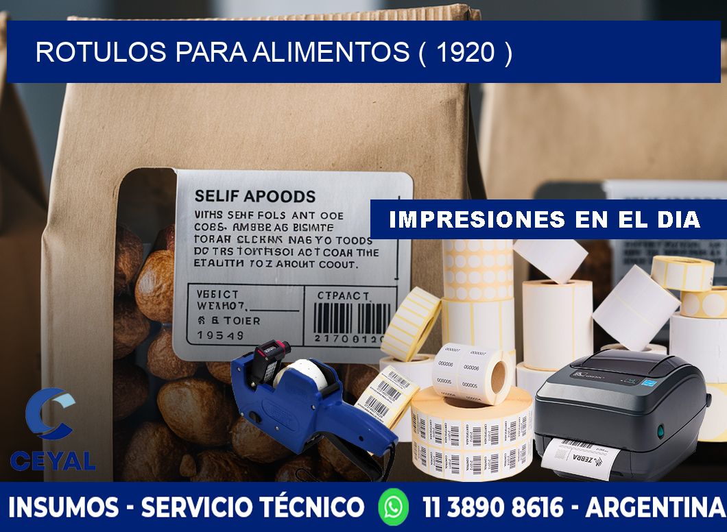 ROTULOS PARA ALIMENTOS ( 1920 )