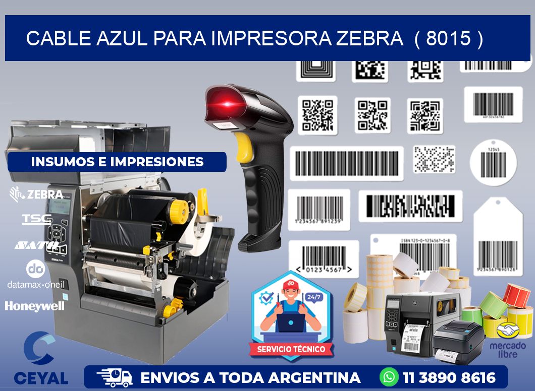 cable azul para impresora zebra  ( 8015 )