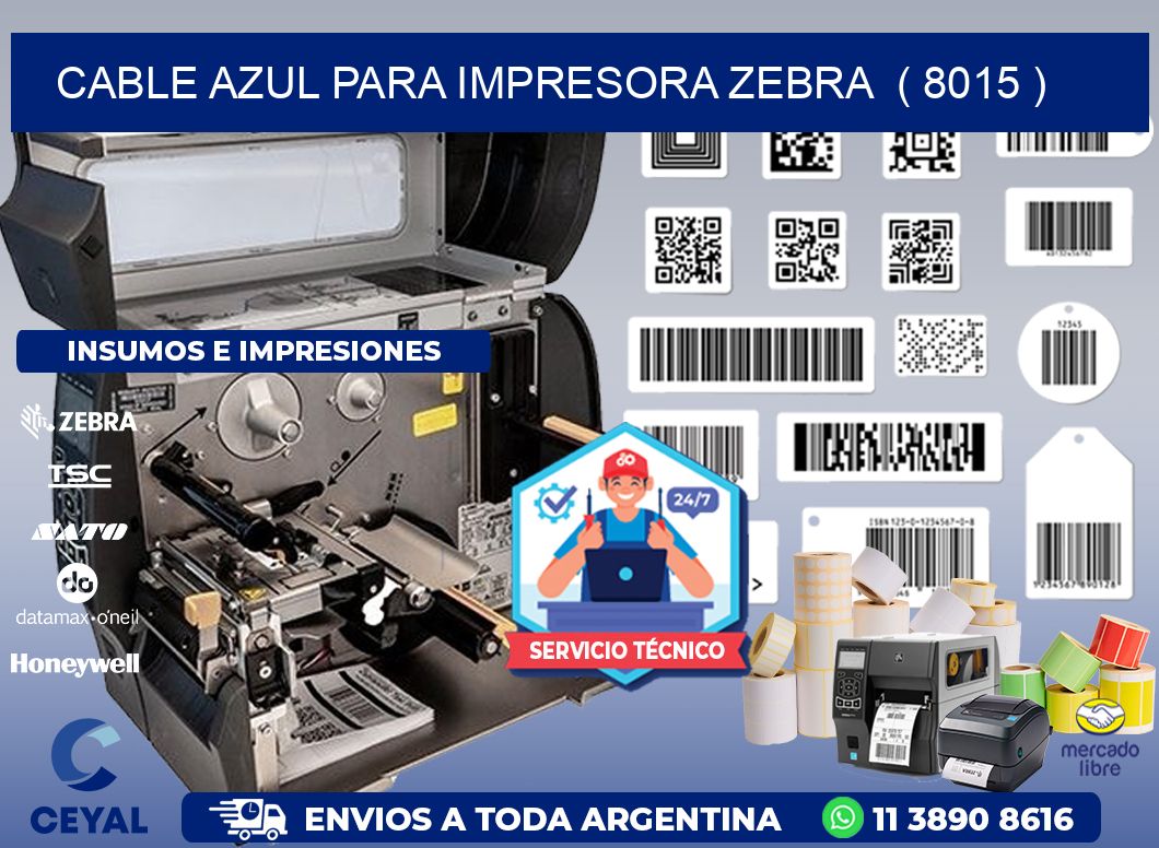 cable azul para impresora zebra  ( 8015 )