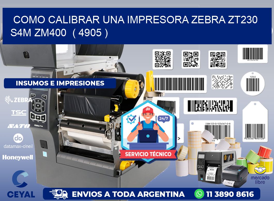 como calibrar una impresora zebra zt230 S4M ZM400  ( 4905 )