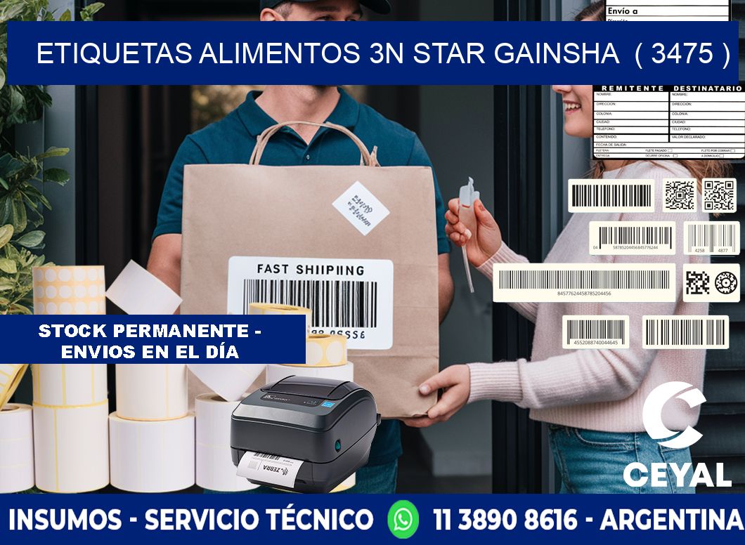 etiquetas alimentos 3n star gainsha  ( 3475 )