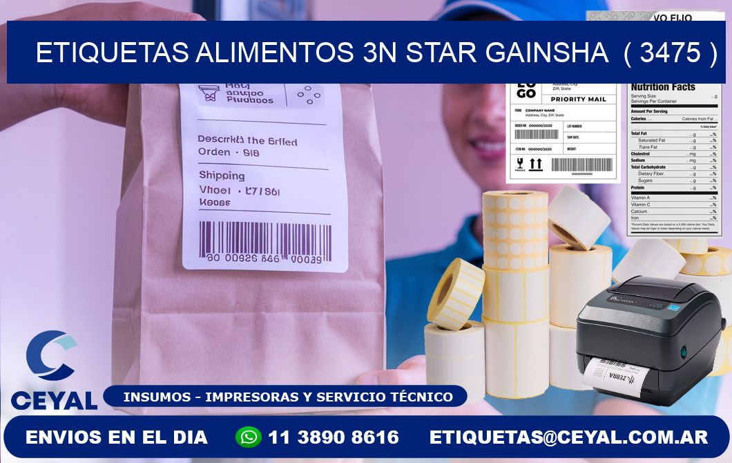 etiquetas alimentos 3n star gainsha  ( 3475 )