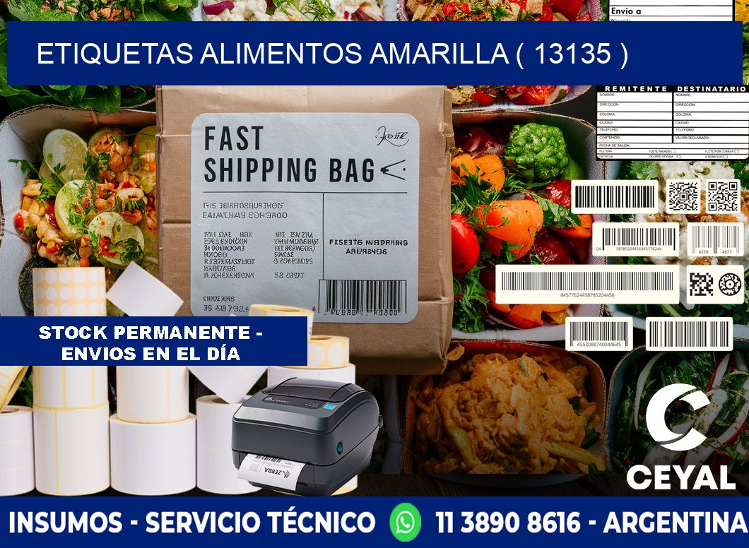 etiquetas alimentos amarilla ( 13135 )