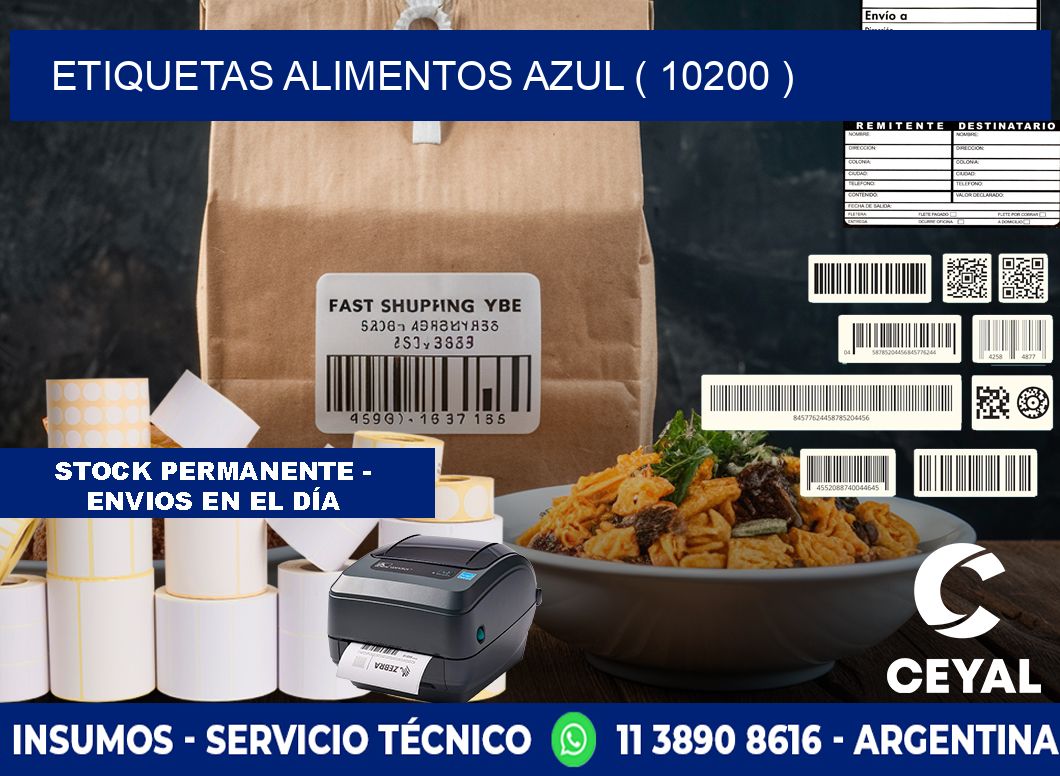 etiquetas alimentos azul ( 10200 )