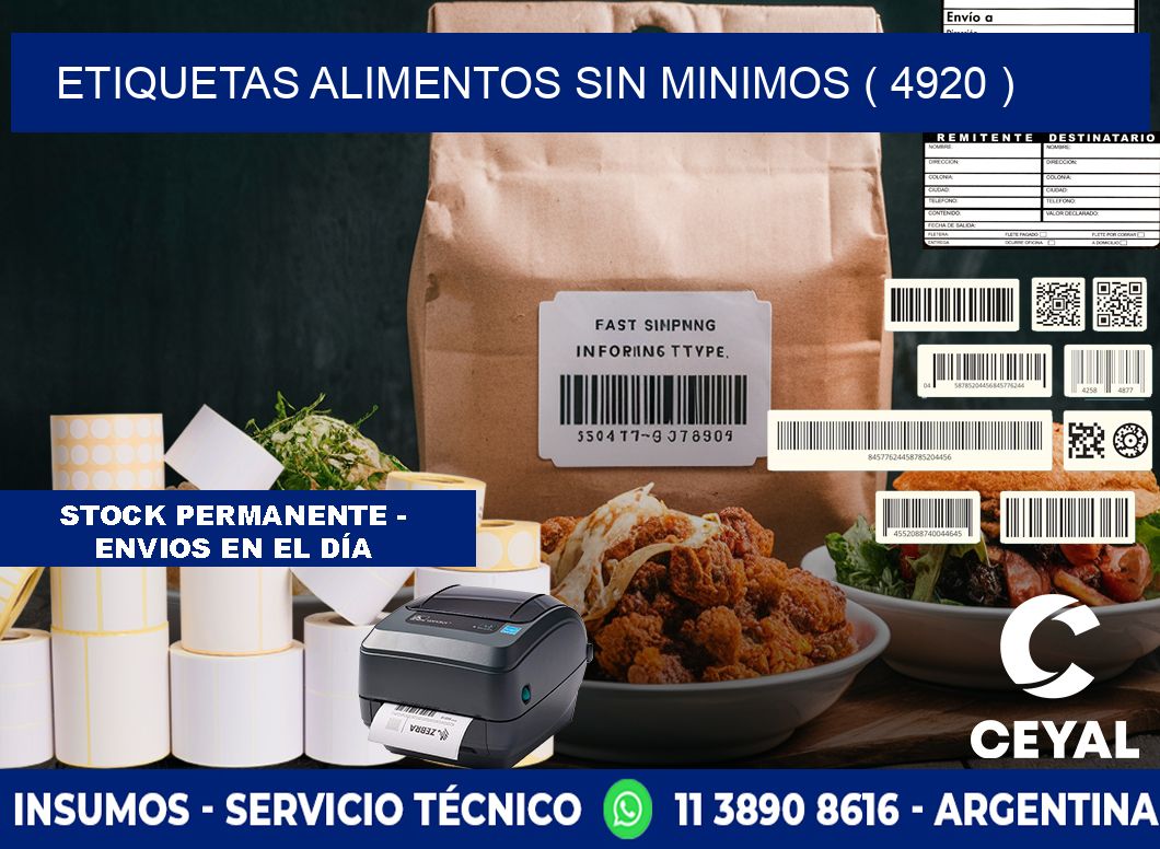 etiquetas alimentos sin minimos ( 4920 )